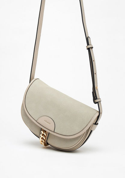 Celeste Solid Crossbody Bag with Strap and Chain Detail-Women%27s Handbags-image-1