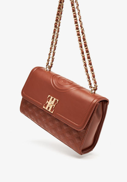 Elle Embossed Crossbody Bag with Chain Strap