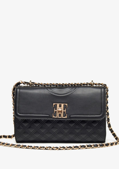 Elle Embossed Crossbody Bag with Chain Strap-Women%27s Handbags-image-0