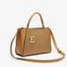 Elle Embossed Tote Bag with Adjustable Strap and Zip Closure-Women%27s Handbags-thumbnailMobile-2