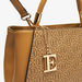 Elle Embossed Tote Bag with Adjustable Strap and Zip Closure-Women%27s Handbags-thumbnailMobile-3