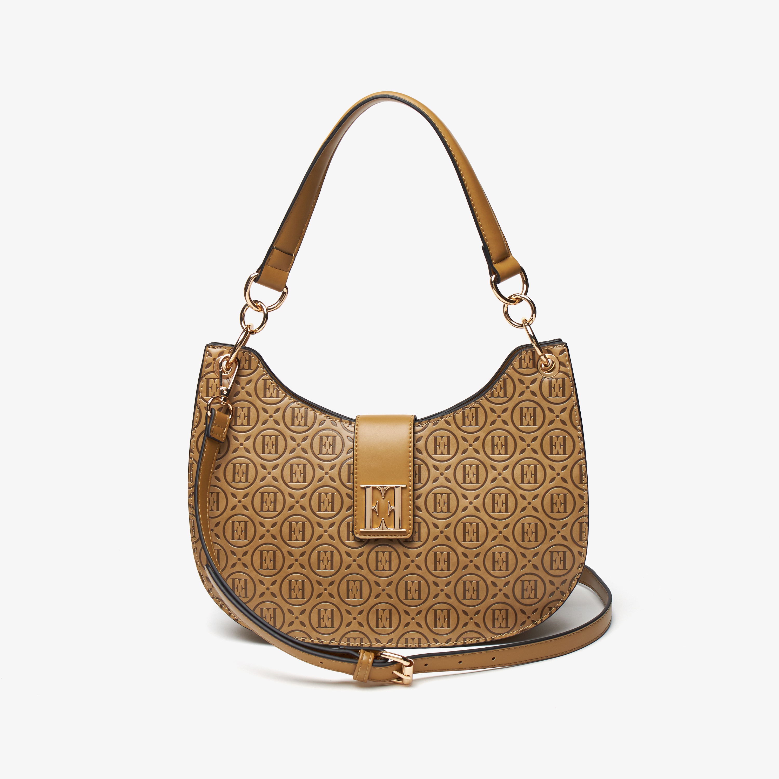 شنطة تسوق منقوشة مونوجرام بحزام قابل للفصل من إيل-women-bagsandwallets-handbags-image-1