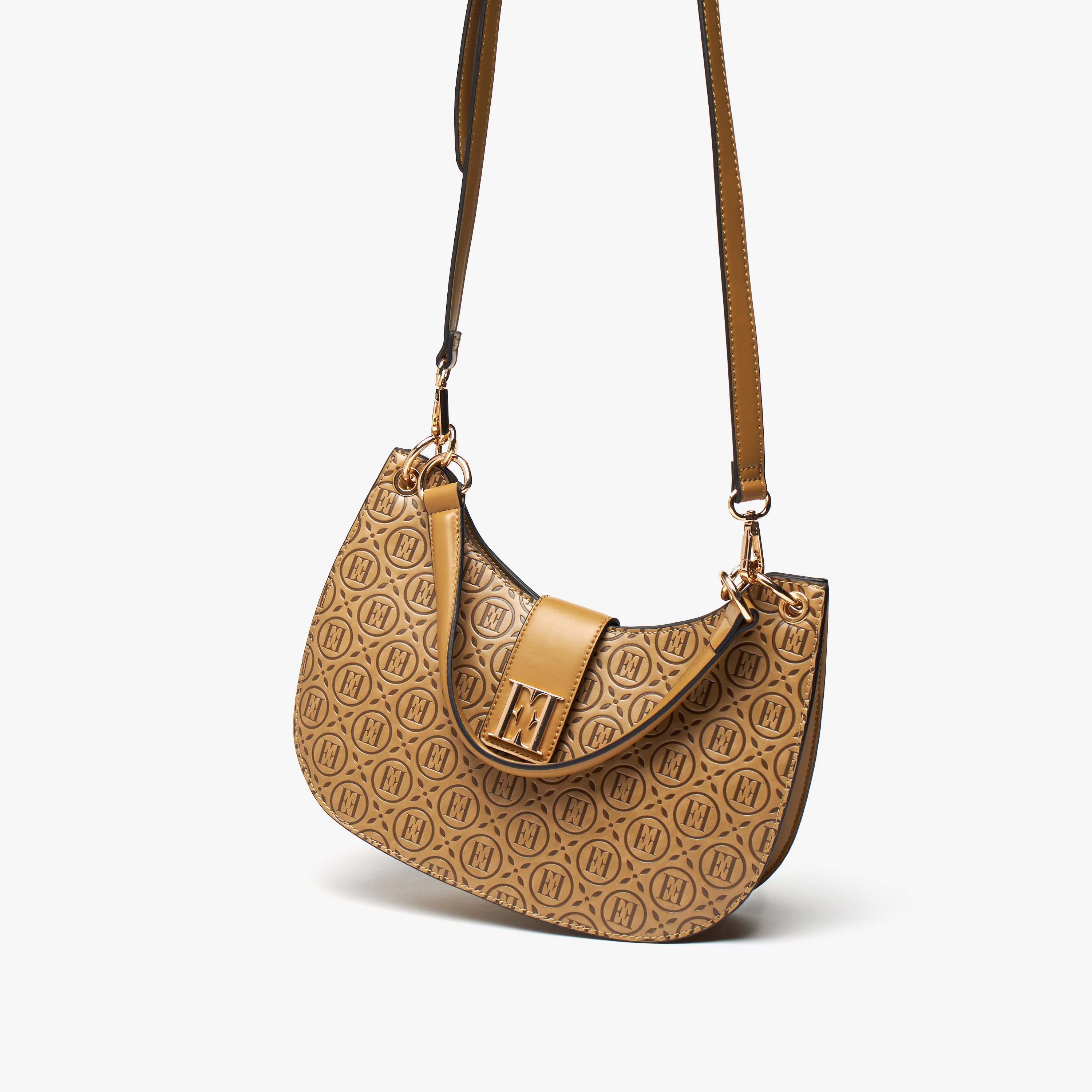 شنطة تسوق منقوشة مونوجرام بحزام قابل للفصل من إيل-women-bagsandwallets-handbags-image-2