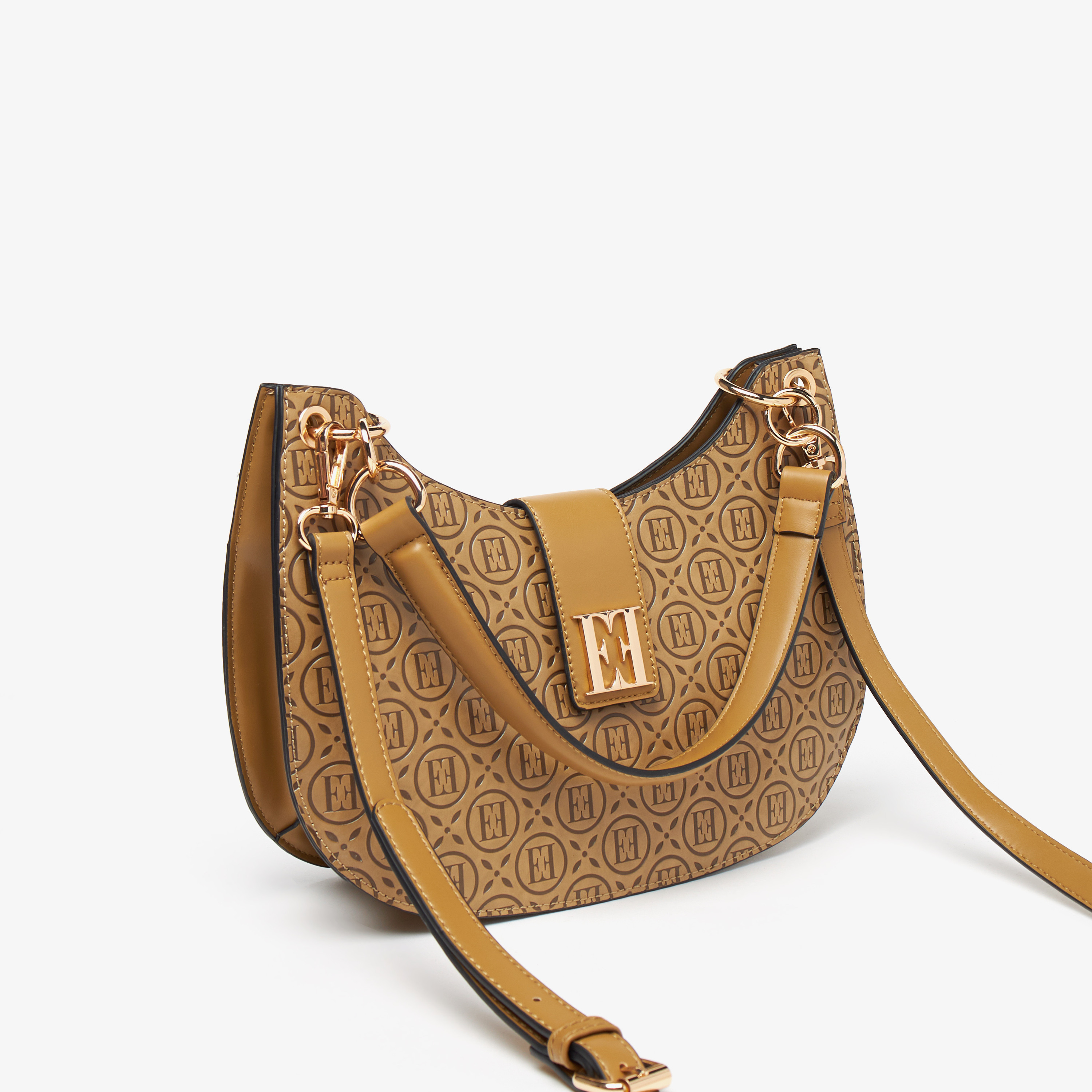 شنطة تسوق منقوشة مونوجرام بحزام قابل للفصل من إيل-women-bagsandwallets-handbags-image-3