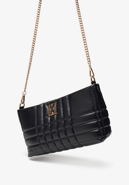 Elle Quilted Crossbody Bag with Chain Strap and Zip Closure-Women%27s Handbags-image-1