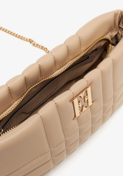 Elle Quilted Crossbody Bag with Chain Strap and Zip Closure