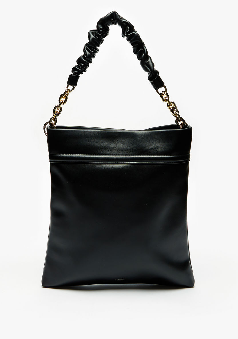 Haadana Solid Shopper Bag with Chain Accented Handle-Women%27s Handbags-image-0