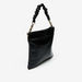 Haadana Solid Shopper Bag with Chain Accented Handle-Women%27s Handbags-thumbnail-2