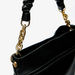 Haadana Solid Shopper Bag with Chain Accented Handle-Women%27s Handbags-thumbnail-3