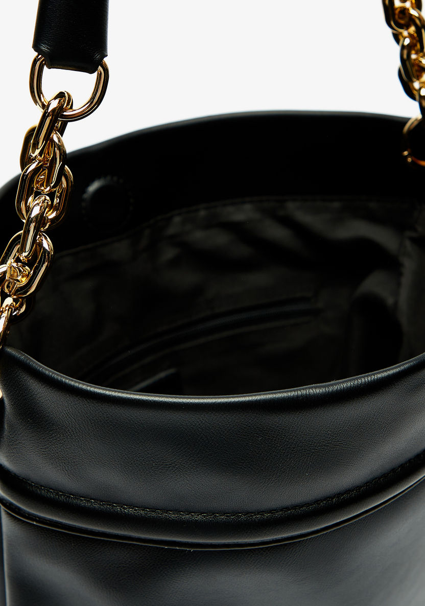 Haadana Solid Shopper Bag with Chain Accented Handle-Women%27s Handbags-image-4