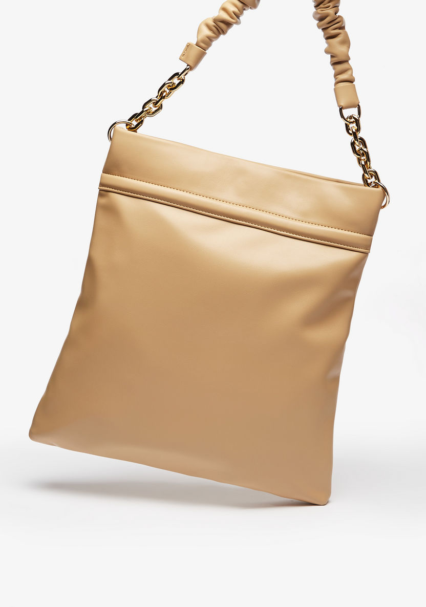 Haadana Solid Shopper Bag with Chain Accented Handle-Women%27s Handbags-image-1