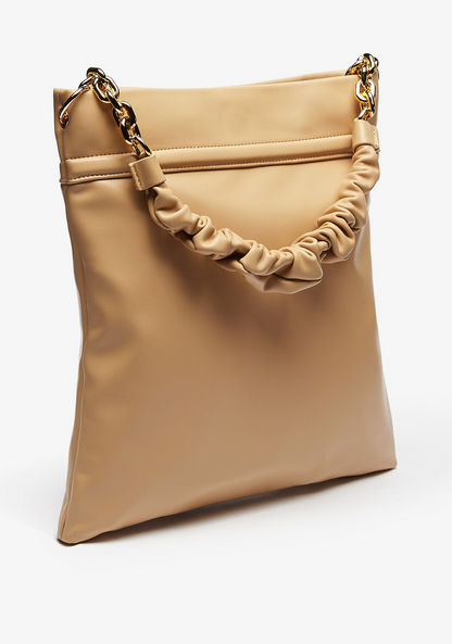 Haadana Solid Shopper Bag with Chain Accented Handle
