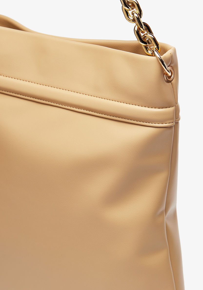 Haadana Solid Shopper Bag with Chain Accented Handle-Women%27s Handbags-image-3