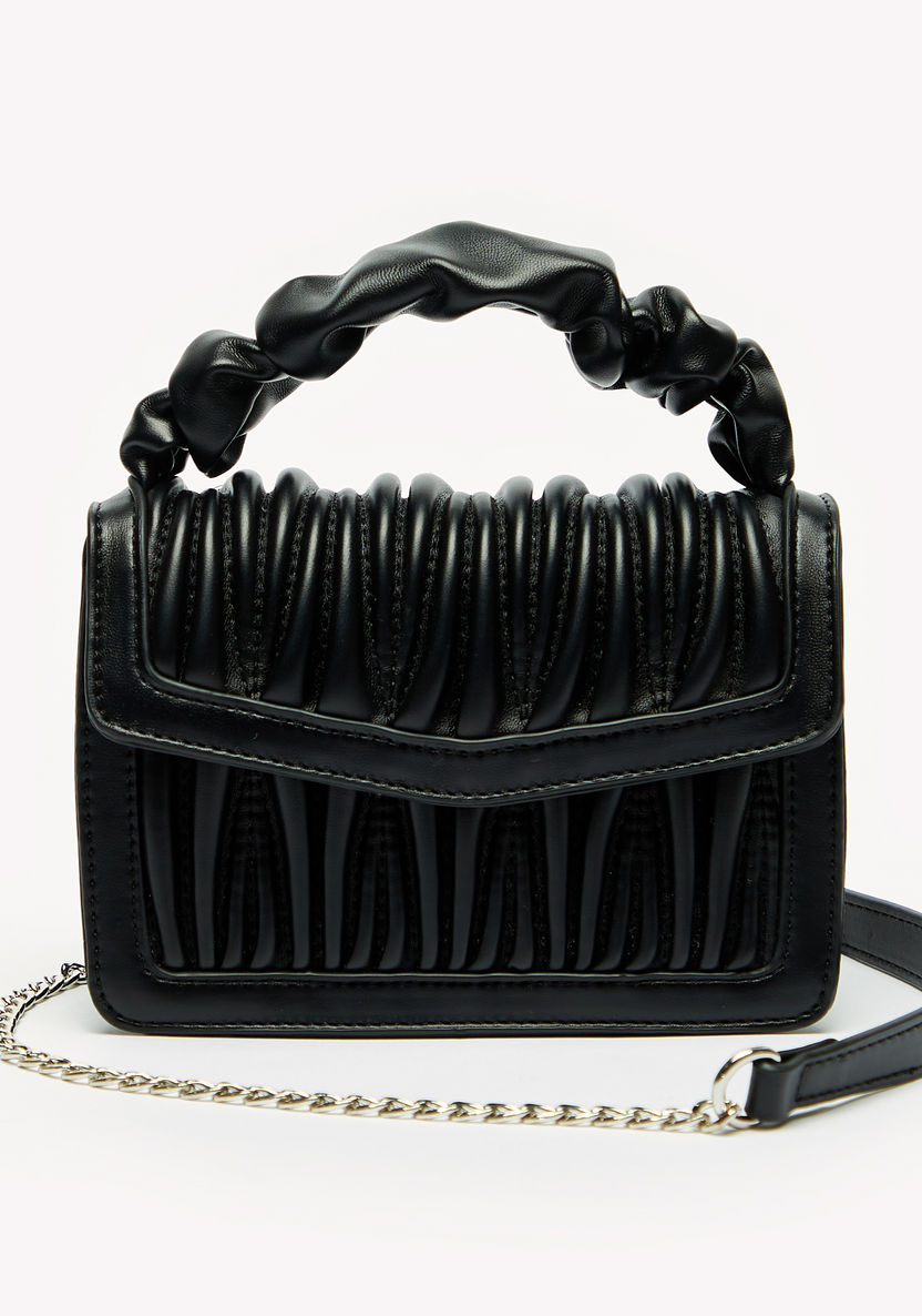Haadana Quilted Satchel Bag with Detachable Chain Strap-Women%27s Handbags-image-0