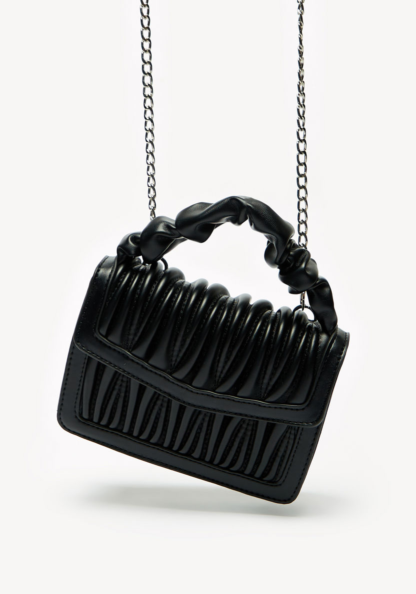 Haadana Quilted Satchel Bag with Detachable Chain Strap-Women%27s Handbags-image-1