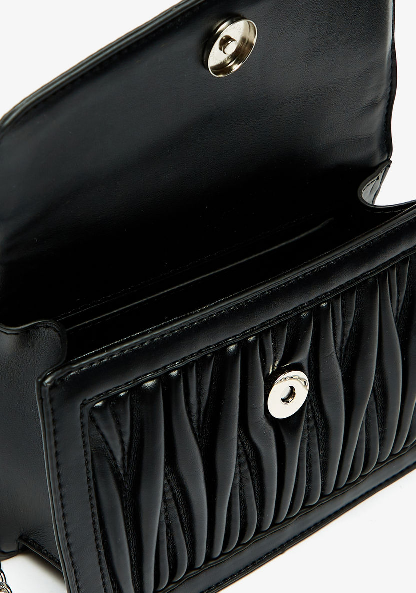 Haadana Quilted Satchel Bag with Detachable Chain Strap-Women%27s Handbags-image-4