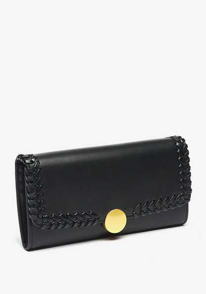 Celeste Weave Long Flap Wallet-Wallets & Clutches-image-1