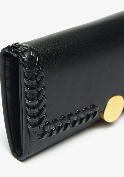Celeste Weave Long Flap Wallet-Wallets & Clutches-image-3