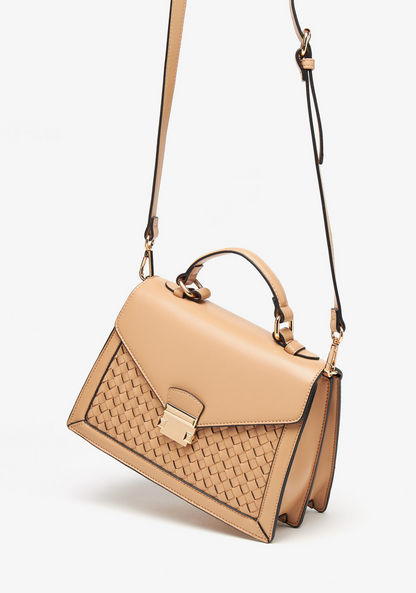 Jane Shilton Weave Textured Satchel Bag with Detachable Strap-Women%27s Handbags-image-1