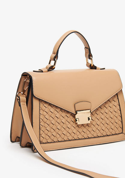 Jane Shilton Weave Textured Satchel Bag with Detachable Strap-Women%27s Handbags-image-2