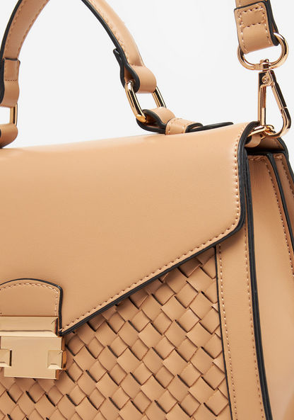 Jane Shilton Weave Textured Satchel Bag with Detachable Strap-Women%27s Handbags-image-3