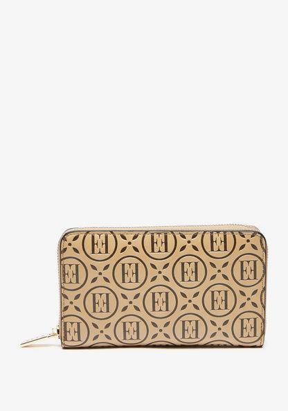 Elle Logo Embossed Zip Around Wallet