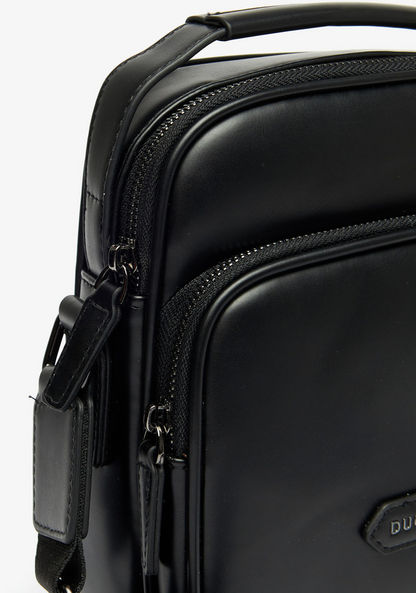 Duchini Solid Crossbody Bag with Zip Closure