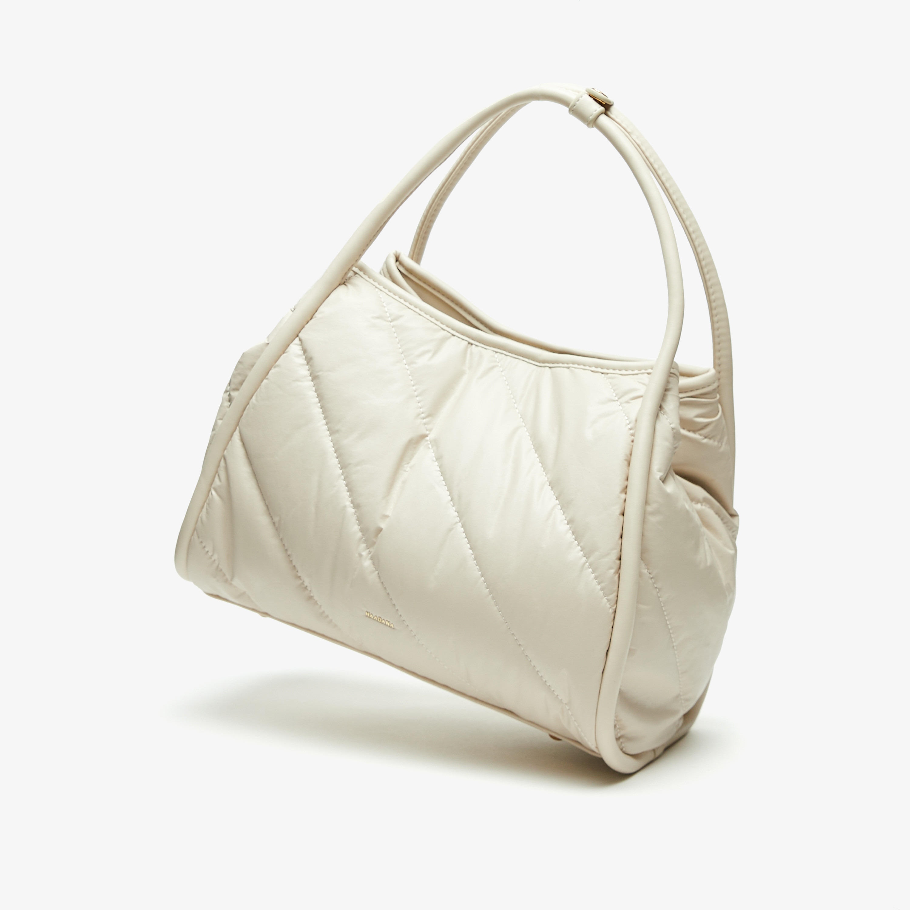 Haadana Quilted Tote Bag with Double Handle and Button Closure-women-bagsandwallets-handbags-image-2