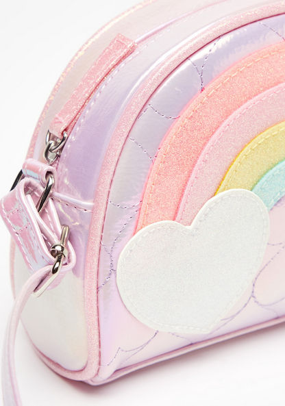 Little Missy Rainbow Crossbody Bag with Adjustable Strap and Zip Closure