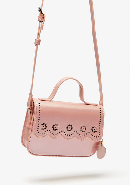 Little Missy Sling Bag with Laser Cut Detail and Snap Button Closure
