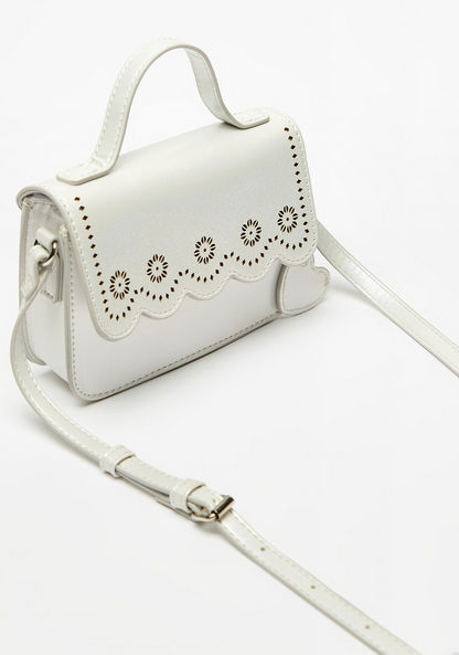 Little Missy Sling Bag with Laser Cut Detail and Snap Button Closure