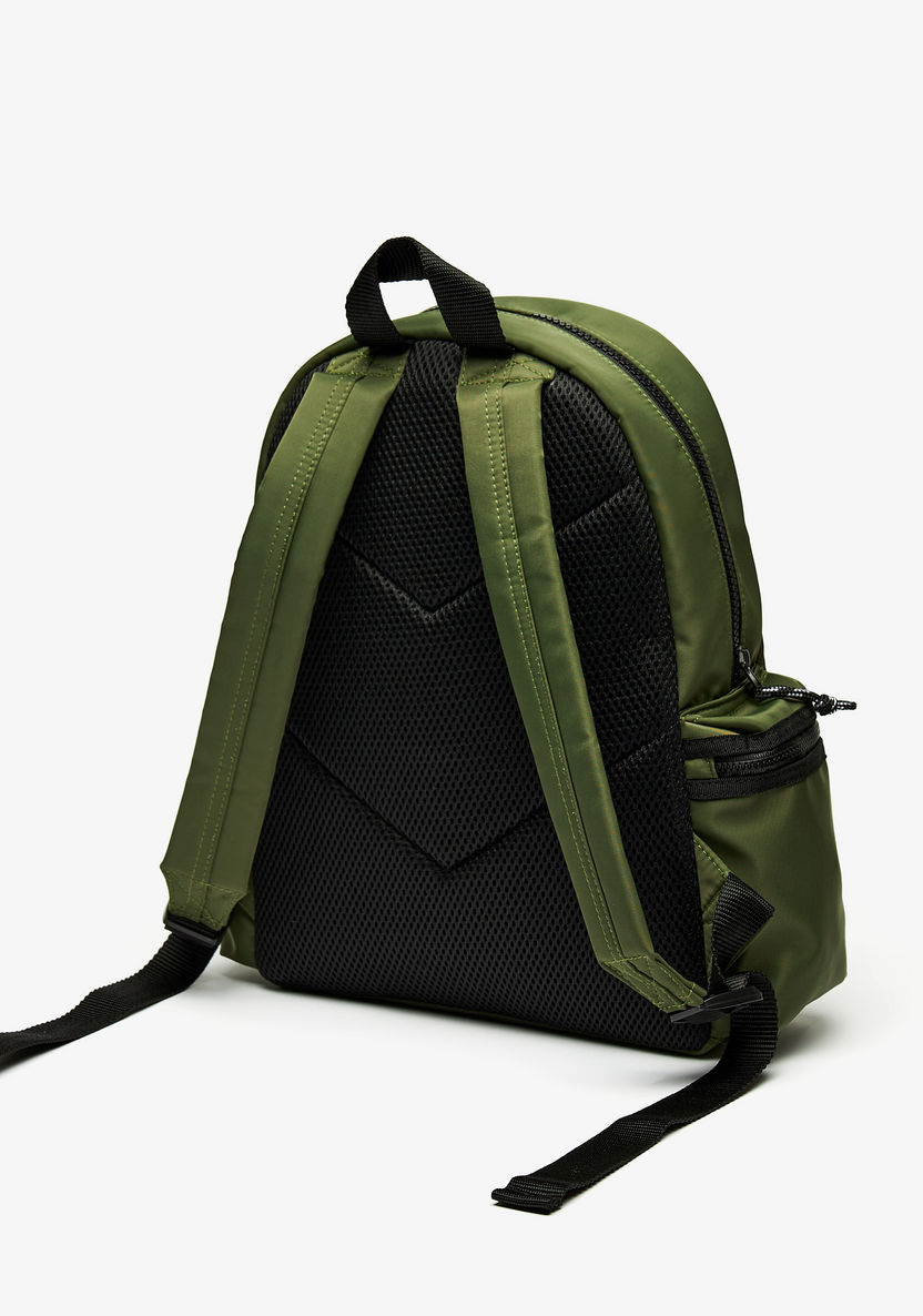 Lee Cooper Logo Print Zipper Backpack with Adjustable Shoulder Straps-Boy%27s Backpacks-image-3