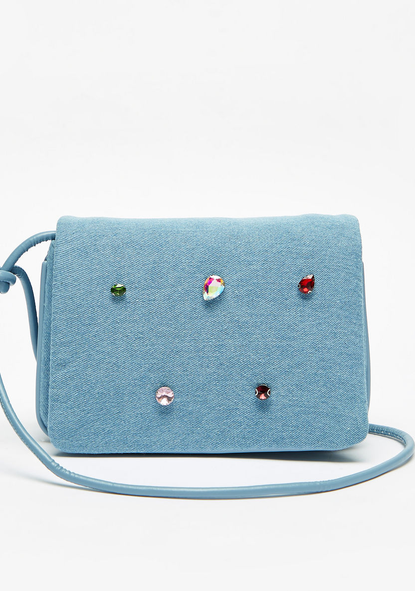 Missy Embellished Crossbody Bag with Flap Closure-Women%27s Handbags-image-0