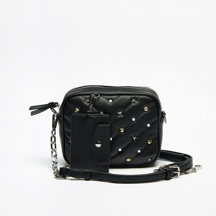 Missy Quilted Crossbody Bag with Studded Detail