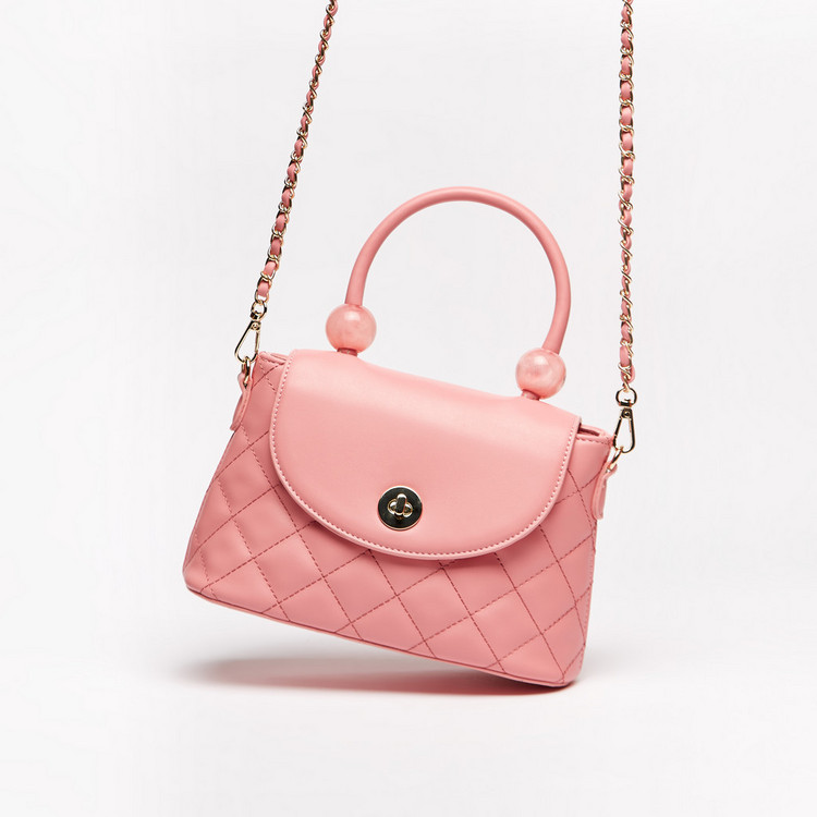 Missy Quilted Satchel Bag with Detachable Strap