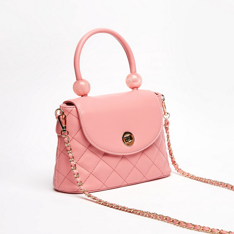 Missy Quilted Satchel Bag with Detachable Strap