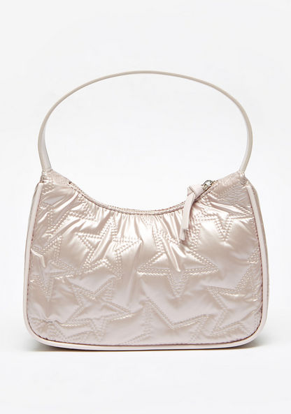 Missy Star Textured Shoulder Bag with Handle and Zip Closure-Women%27s Handbags-image-0