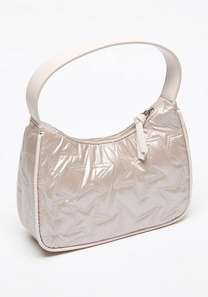 Missy Star Textured Shoulder Bag with Handle and Zip Closure-Women%27s Handbags-image-2
