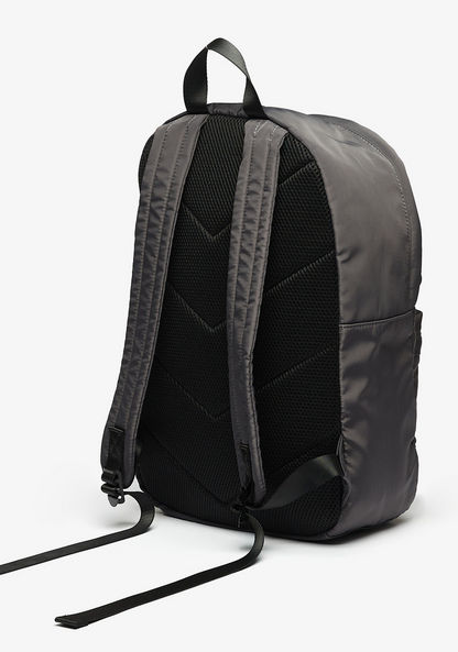 Lee Cooper Printed Backpack with Zip Closure and Shoulder Straps