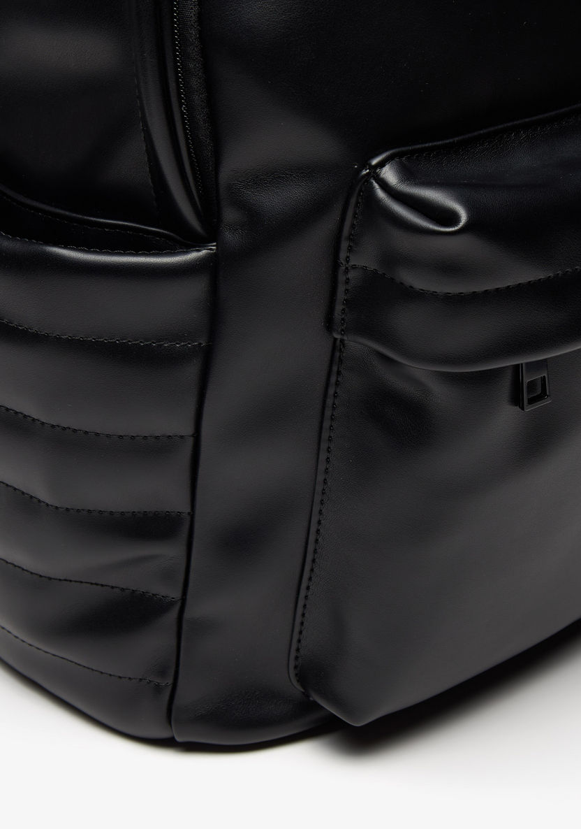 Lee Cooper Solid Backpack with Zip Closure and Adjustable Shoulder Straps-Men%27s Backpacks-image-3