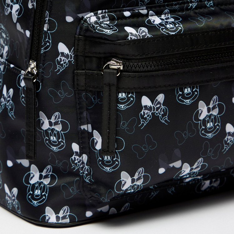 Disney Minnie Mouse Print Backpack with Adjustable Shoulder Straps