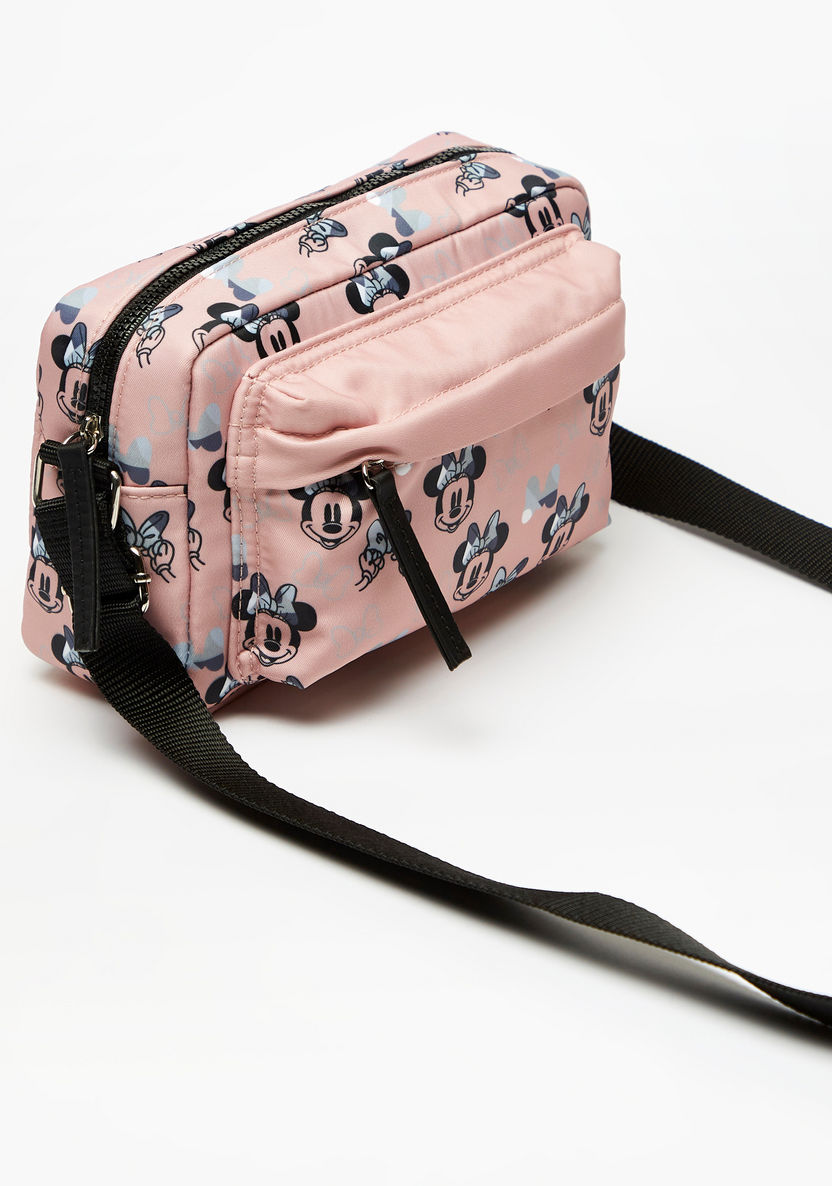 Minnie Mouse Print Crossbody Bag with Adjustable Strap and Zip Closure-Women%27s Handbags-image-2