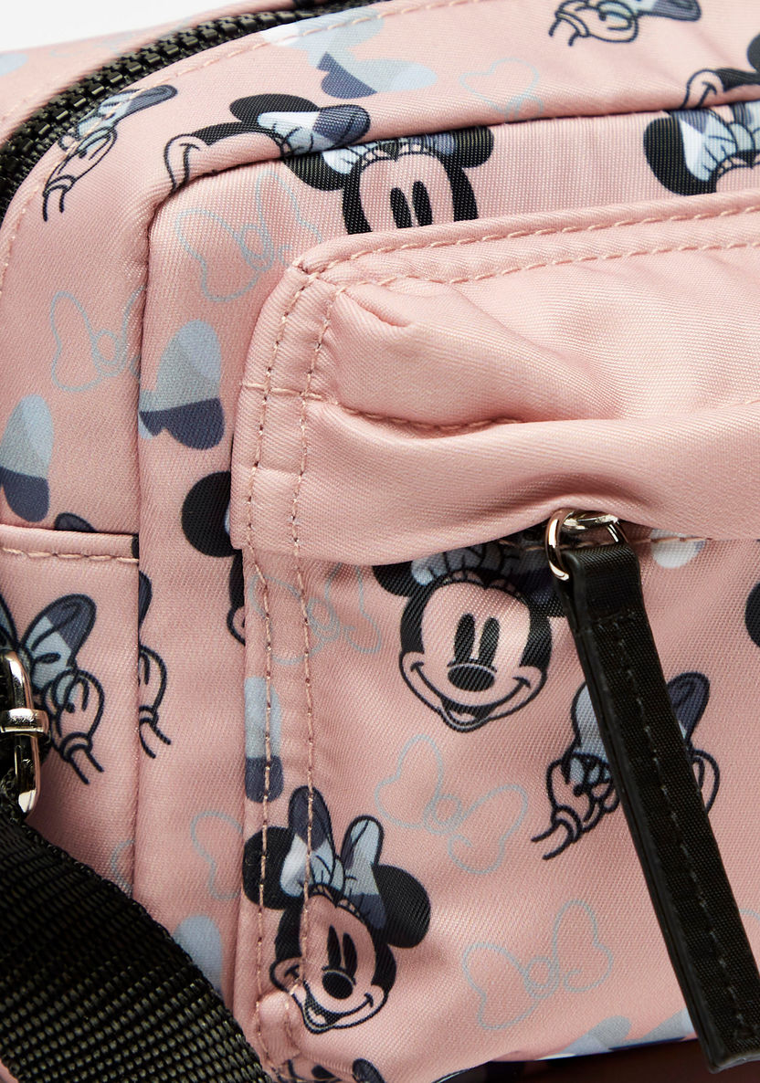 Minnie Mouse Print Crossbody Bag with Adjustable Strap and Zip Closure-Women%27s Handbags-image-3