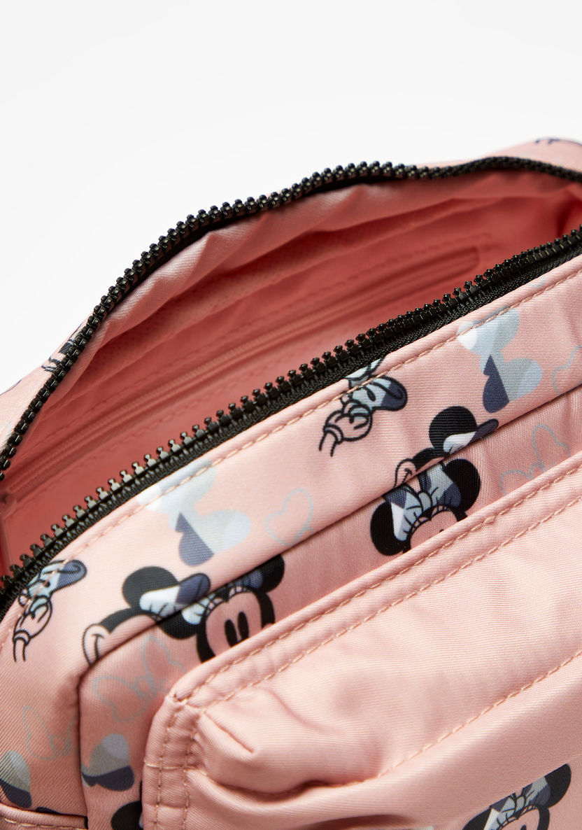 Minnie Mouse Print Crossbody Bag with Adjustable Strap and Zip Closure-Women%27s Handbags-image-4