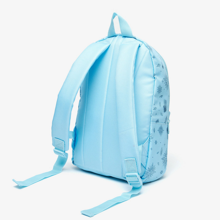 Frozen Print Zipper Backpack with Adjustable Shoulder Straps
