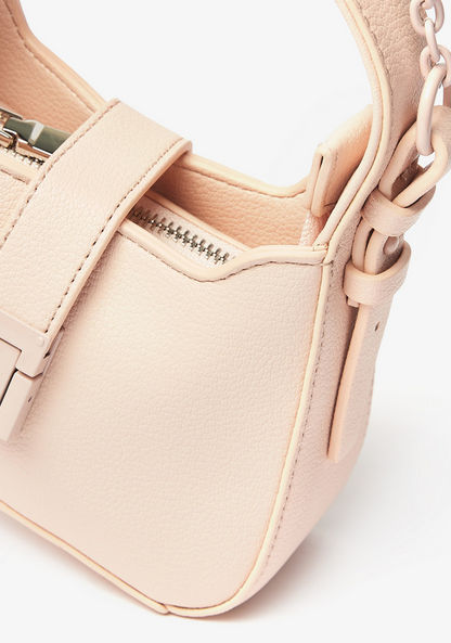 Missy Solid Satchel Bag with Chain Strap and Zip Closure