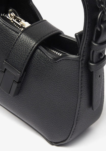 Missy Solid Satchel Bag with Chain Strap and Zip Closure