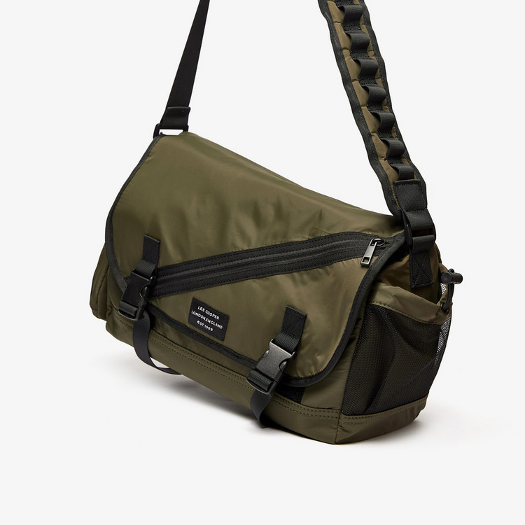 Lee Cooper Solid Crossbody Bag with Flap Closure