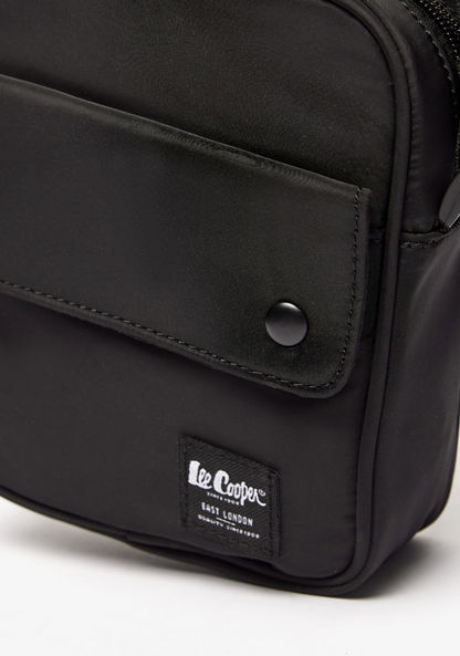 Lee Cooper Solid Crossbody Bag with Zip Closure