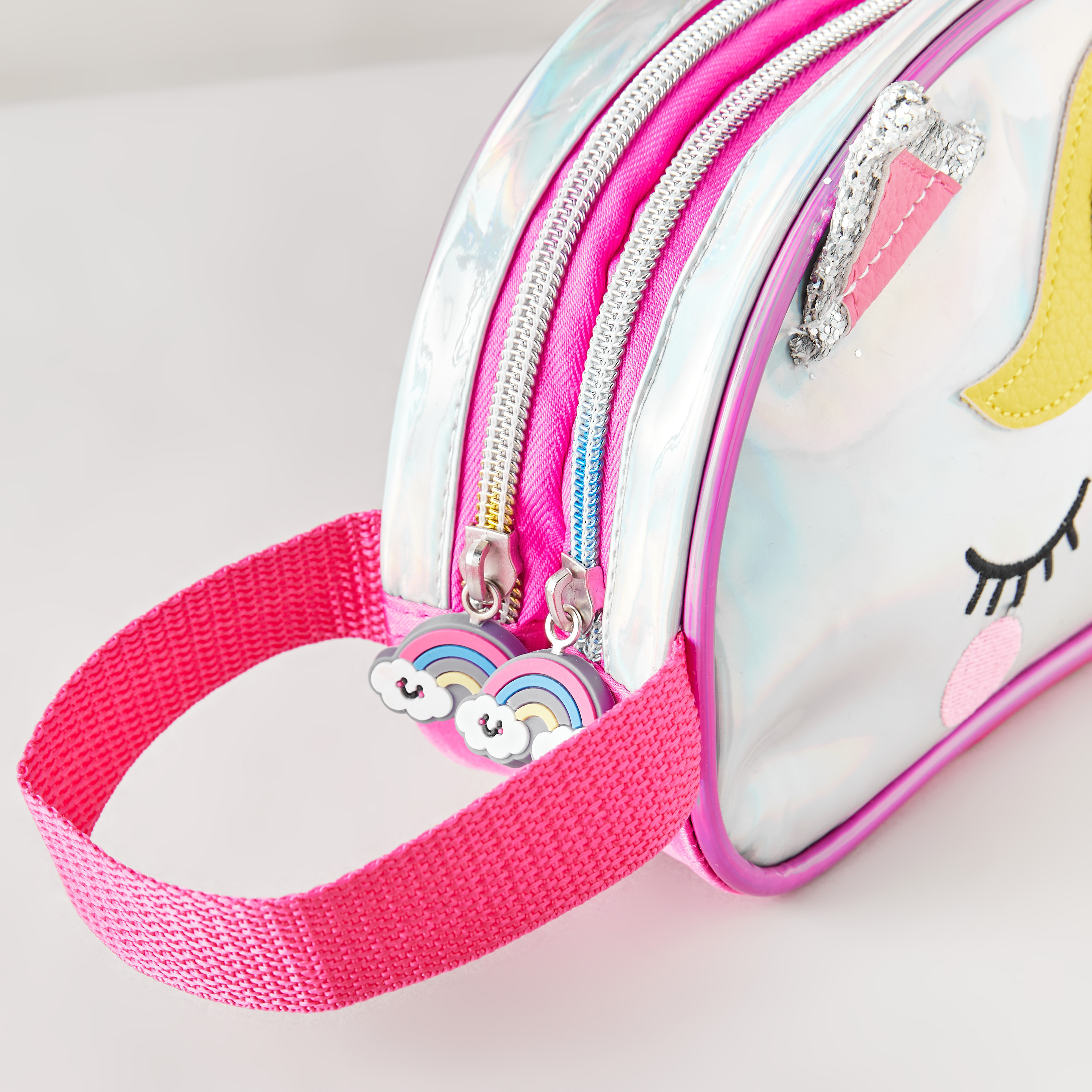 Unicorn Applique Detail Pencil Case with Zip Closure-school-stationery-pencilcases-image-5